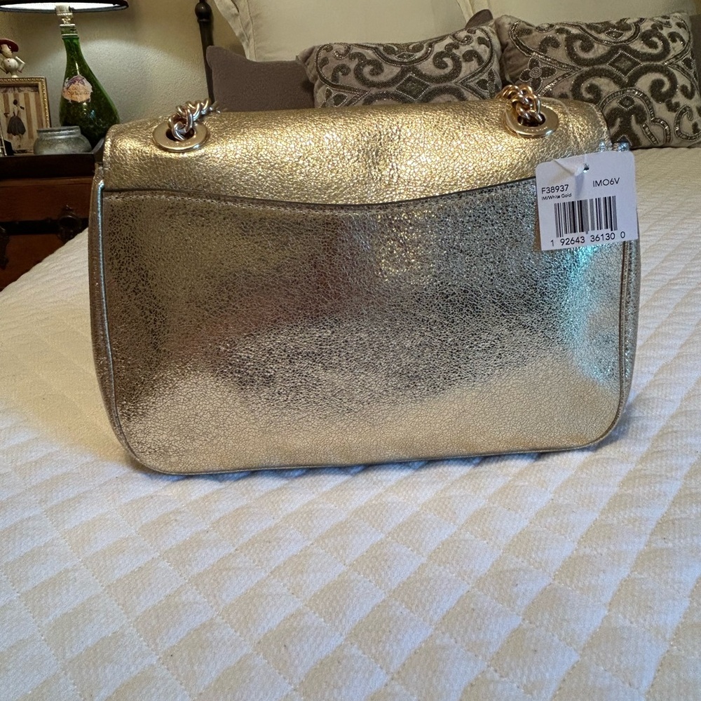 Coach Cassidy Crossbody/Shoulder Bag in Crinkle Metallic Gold - Picture 4 of 16